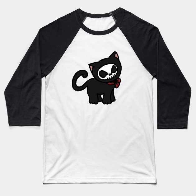 Skullcat Baseball T-Shirt by ElviraDraat